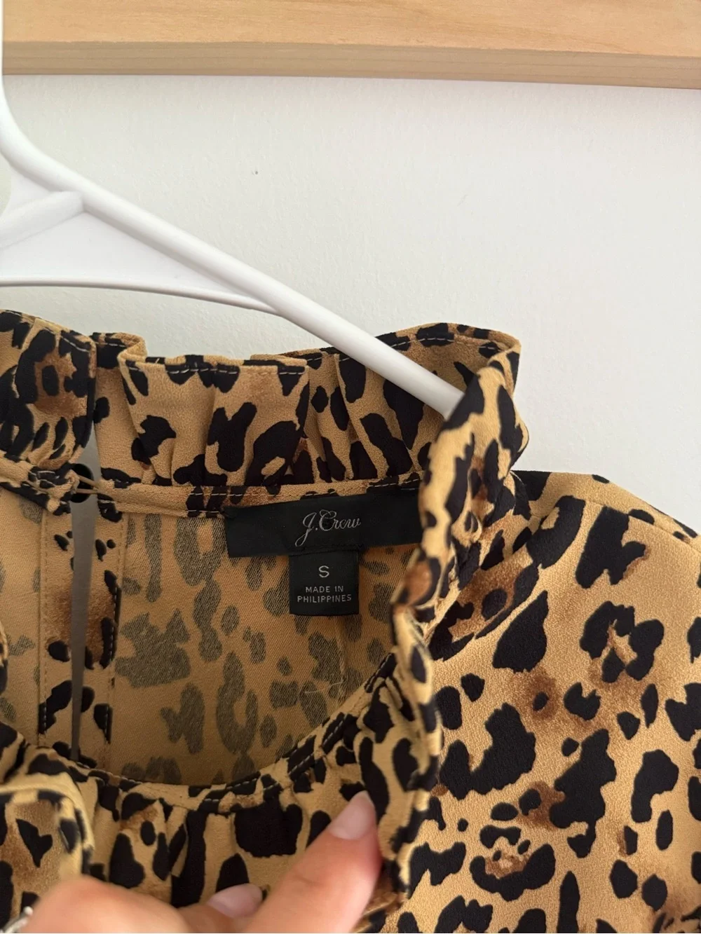 J.Crew Leopard Print Turtleneck Smocked Size Small